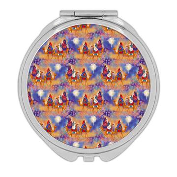 Magi Three Kings Camels : Gift Compact Mirror Wise Men Christmas Greetings Christian Star Religious
