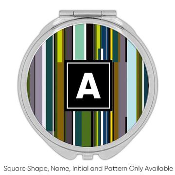 Stripes Green Yellow : Gift Compact Mirror Colorful Stripes All Occasion Birthday Christmas
