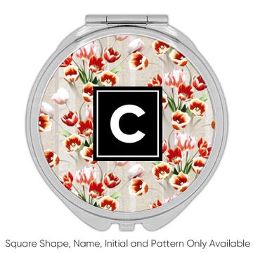 Tulips Bouquet : Gift Compact Mirror Flowers Pattern Wedding Engagement Party Decor Valentine