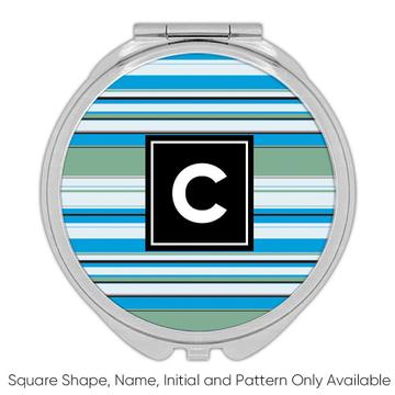Stripes Blue Green : Gift Compact Mirror Abstract Lines All Occasion Birthday