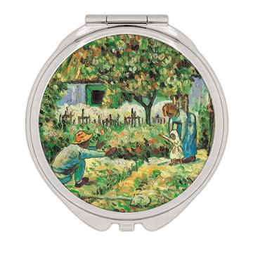 Family Farmer Flowers : Gift Compact Mirror Famous Oil Painting Art Artist Painter