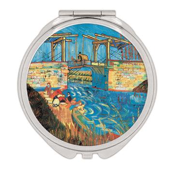 River Bridge : Gift Compact Mirror Famous Oil Painting Art Artist Painter