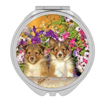 Collie Flowers : Gift Compact Mirror Dog Puppy Pet Animal Cute Canine Pets Dogs