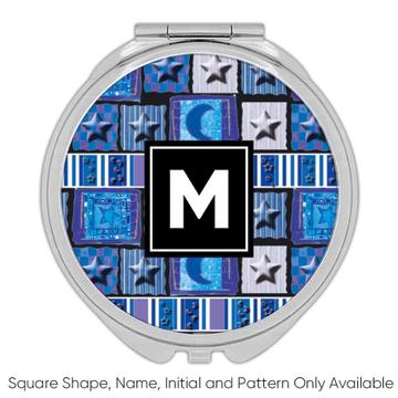 Patchwork Star Pattern : Gift Compact Mirror Moon Sun Abstract Decor Frame Mosaic Wall Diy