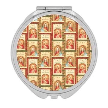 Jesus Birth Our Lady : Gift Compact Mirror Christmas Pattern Baby Nativity Christian Religious Vintage
