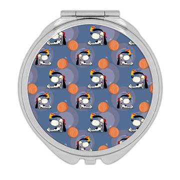 Funny Dog Basketball : Gift Compact Mirror For Player Lover Sport Pattern Kids Children Pet Animal