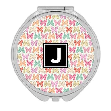 Butterflies Pattern : Gift Compact Mirror Seamless For Her Mother Best Friend Butterfly Lover Printed