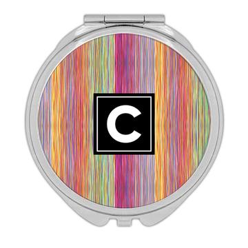Rainbow Stripes : Gift Compact Mirror Seamless Pattern Abstract Ribbons Colors Craftwork Backdrop