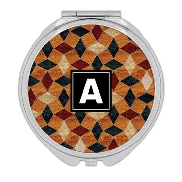 Rhombus Diamond Form Abstract Pattern : Gift Compact Mirror Seamless Squares For Man Him Birthday