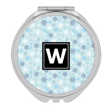 Snowflakes Winter Pattern : Gift Compact Mirror Christmas Frozen Backdrop Snow New Year Holidays