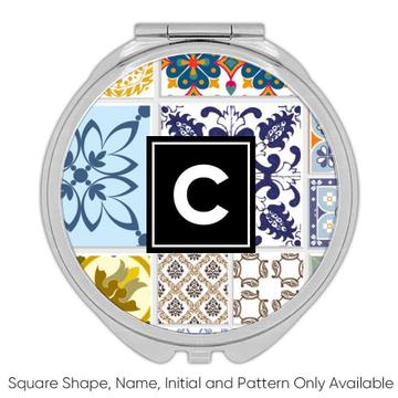 Mosaic Tiles Patchwork : Gift Compact Mirror Colorful All Occasion Decor