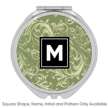 Royal Arabesque : Gift Compact Mirror Vintage Style Ornament Seamless Pattern Abstract Cloth