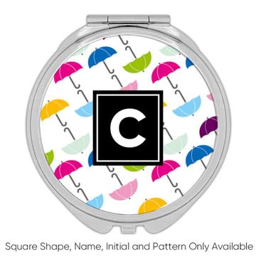 Colorful Umbrellas : Gift Compact Mirror Kids Rainbow Pattern Diy Room Decor Autumn Friends Party