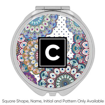 Decorated Mandalas : Gift Compact Mirror Ornament Floral Yoga Wall Decor Pattern Art Abstract Oriental