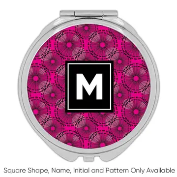 Abstract Arabesque Pink : Gift Compact Mirror Modern Contemporary Home Decor Design
