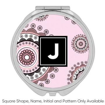 Mandala Pastel Pink : Gift Compact Mirror Home Decor Pattern Abstract Pattern Shapes Neutral