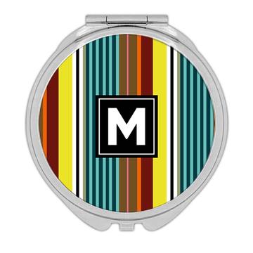 Stripes Color Pattern : Gift Compact Mirror Abstract Vertical Lines For Man Him Fabric Print Autumn