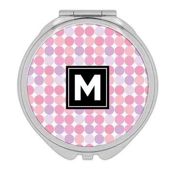 Baby Pink Polka Dots : Gift Compact Mirror Newborn Girl Shower Room Decor Abstract Sweet Cute