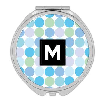 Baby Blue Polka Dots : Gift Compact Mirror Newborn Boy Shower Room Decor Abstract Pattern Circles
