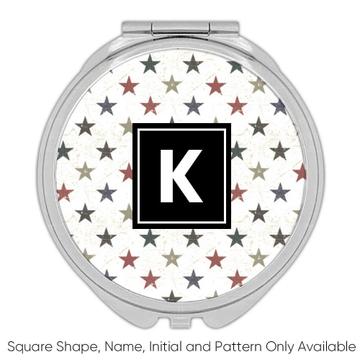 Stars Blue White Red : Gift Compact Mirrors Home Decor Pattern Abstract Pattern Shapes Neutral