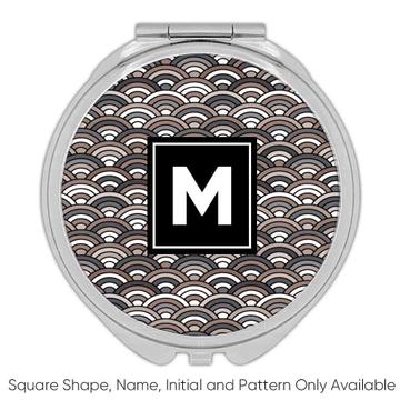 Black and White Rainbow : Gift Compact Mirror Pattern Decor Abstract Pattern Shapes Neutral