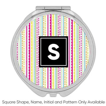 Stripes Polka Dots : Gift Compact Mirror Cute Colorful Decor Home