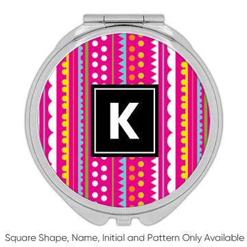 Stripes Polka Dots : Gift Compact Mirror Pink Cute Colorful Decor Home