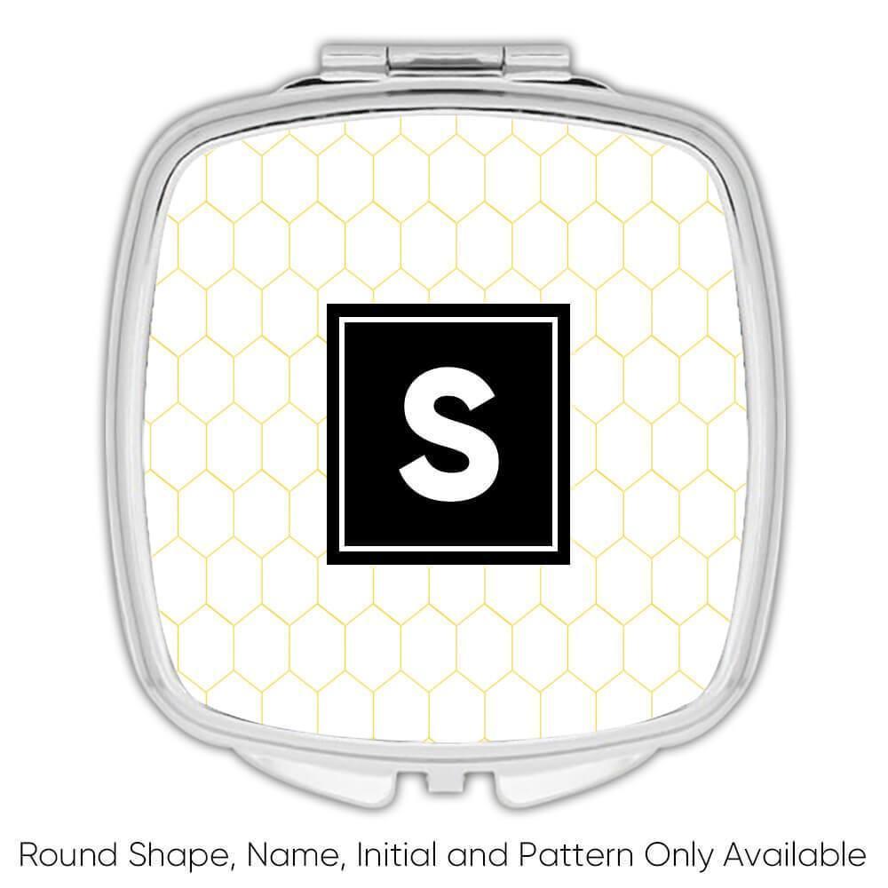 Geschenk Kompaktspiegel: Bienenstock Modern Wohndeko Modern Skandinavisch Weiß - Bild 3 von 7