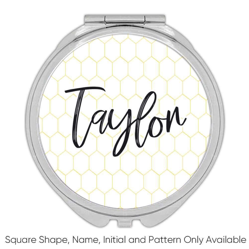 Geschenk Kompaktspiegel: Bienenstock Modern Wohndeko Modern Skandinavisch Weiß - Bild 4 von 7