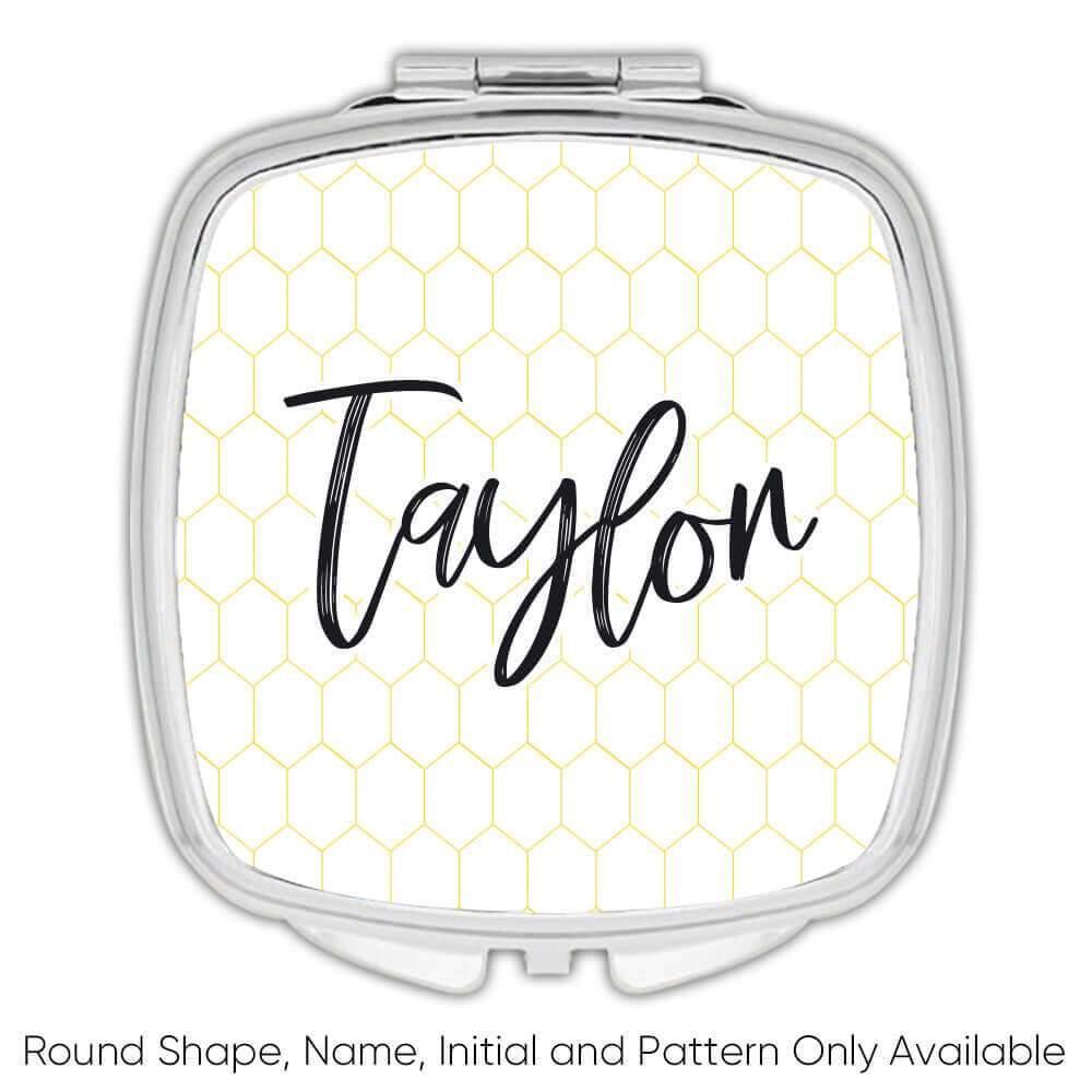 Geschenk Kompaktspiegel: Bienenstock Modern Wohndeko Modern Skandinavisch Weiß - Bild 5 von 7