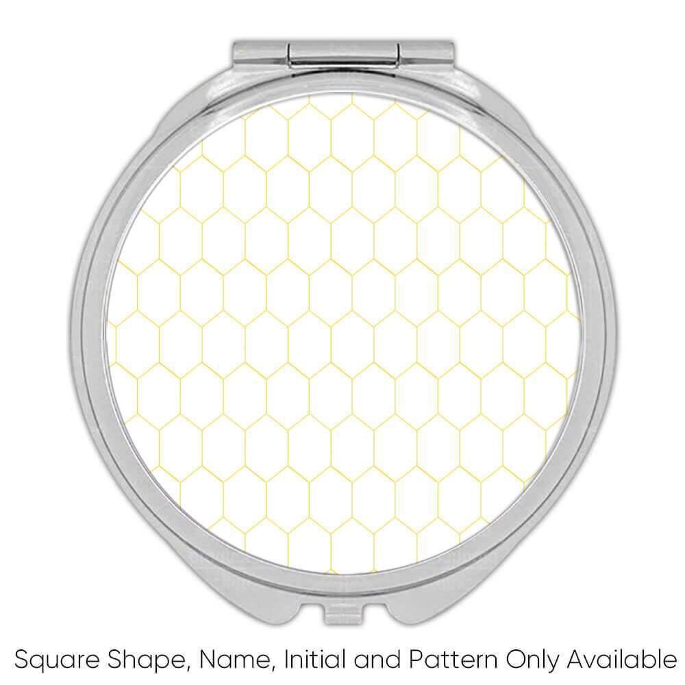 Geschenk Kompaktspiegel: Bienenstock Modern Wohndeko Modern Skandinavisch Weiß - Bild 6 von 7