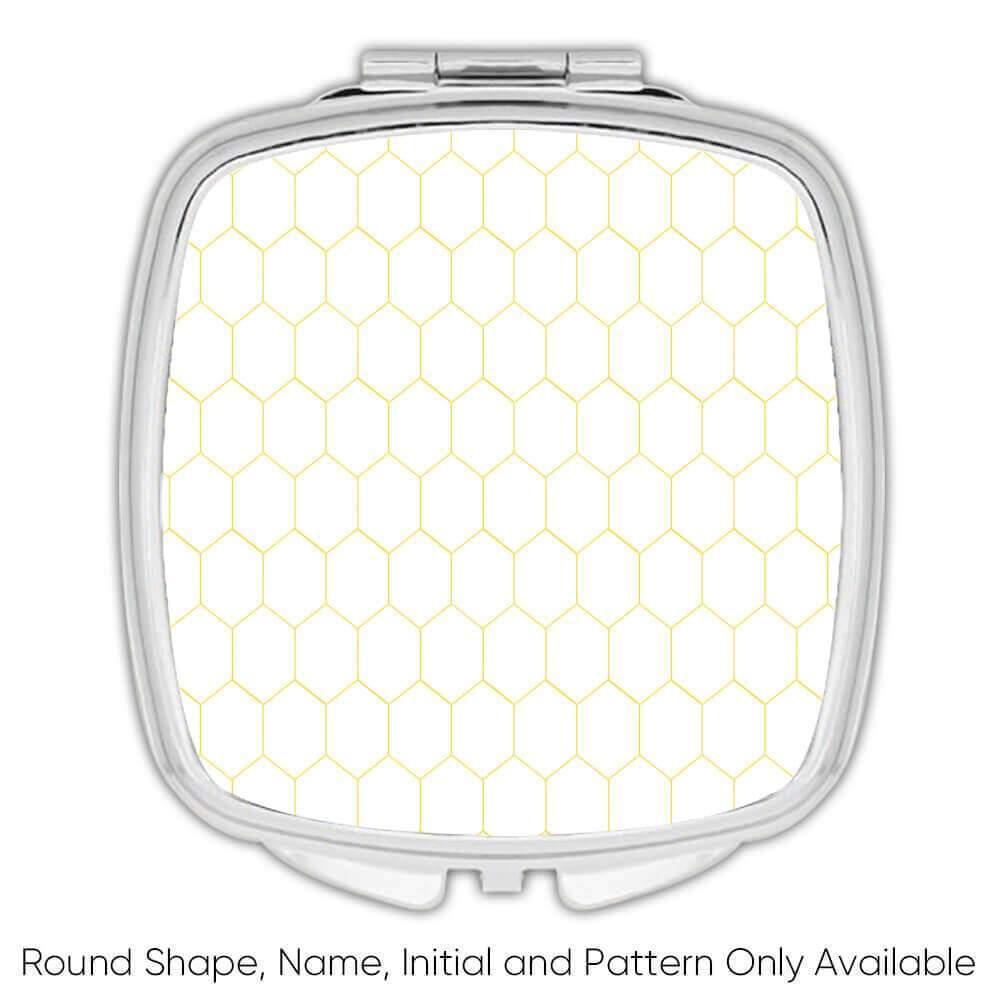 Geschenk Kompaktspiegel: Bienenstock Modern Wohndeko Modern Skandinavisch Weiß - Bild 7 von 7