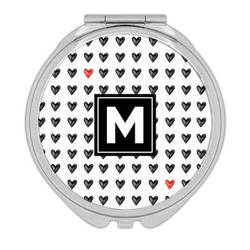 Cute Hearts Love Pattern : Gift Compact Mirror For Girlfriend Boyfriend You Valentines Day Sweet