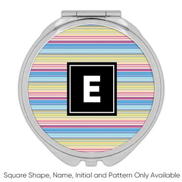 Horizontal Stripes : Gift Compact Mirror Colorful Pastel Decor Abstract Pattern Shapes Neutral