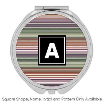 Horizontal Stripes : Gift Compact Mirror Pastel Warm Colors Vintage Decor