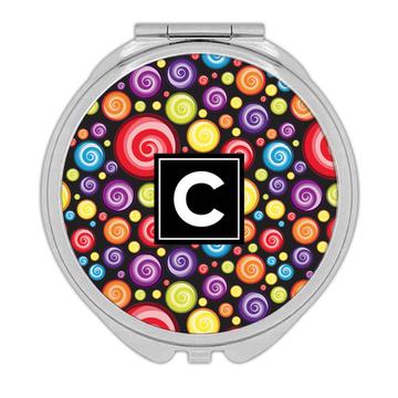 Lollipop Circles : Gift Compact Mirror Polka Dots Colorful Pattern Abstract For Kids Children