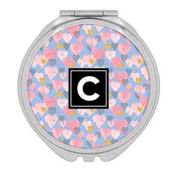 Hearts Abstract : Gift Compact Mirror Seamless Pattern Be My Valentine Love Day Cute Friend