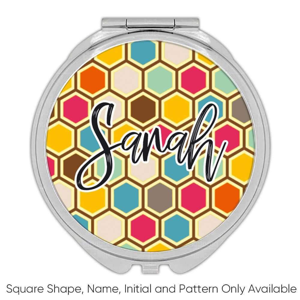 Geschenk Kompaktspiegel: Bunter Bienenstock Vintage skandinavisch süß Wohndeko - Bild 4 von 7