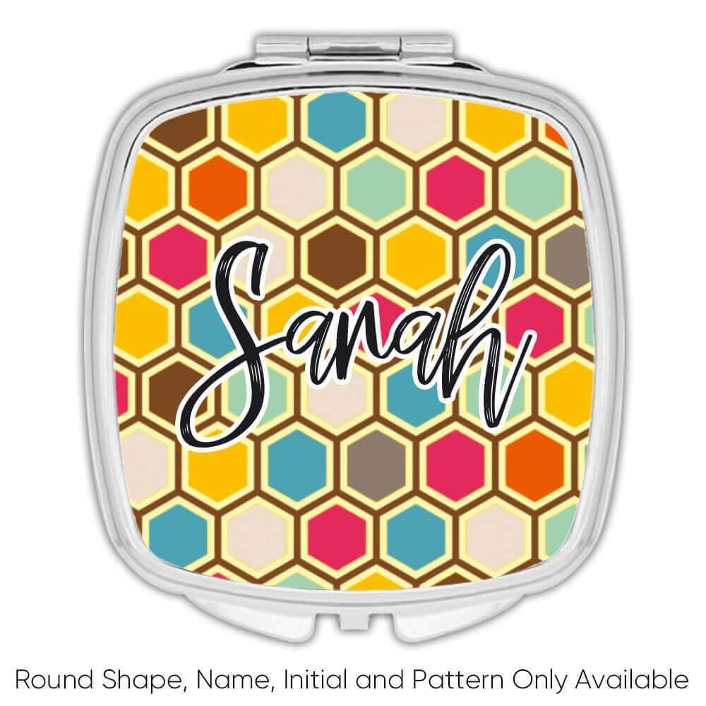 Geschenk Kompaktspiegel: Bunter Bienenstock Vintage skandinavisch süß Wohndeko - Bild 5 von 7