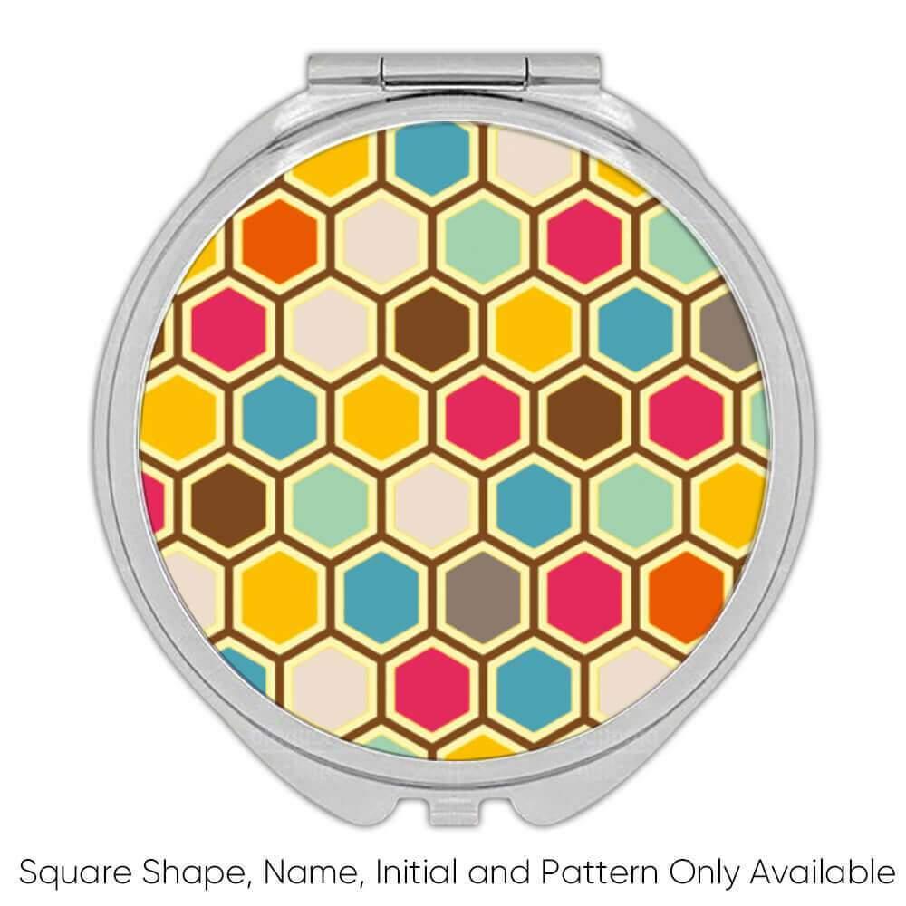 Geschenk Kompaktspiegel: Bunter Bienenstock Vintage skandinavisch süß Wohndeko - Bild 6 von 7