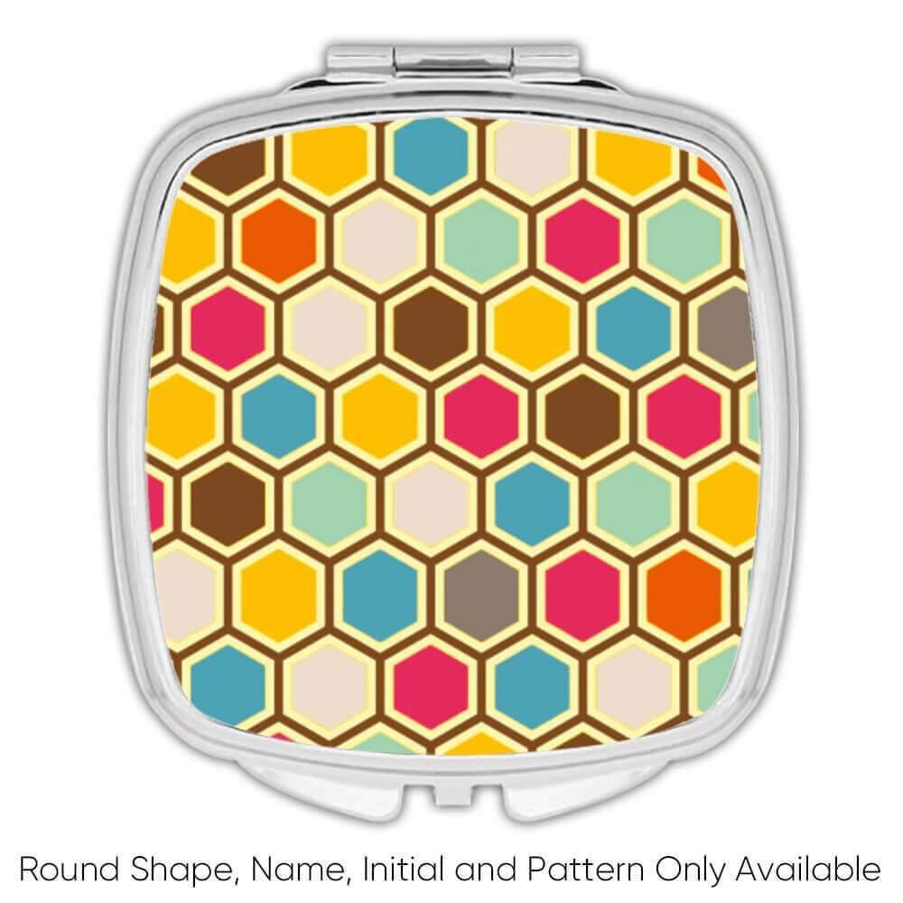 Geschenk Kompaktspiegel: Bunter Bienenstock Vintage skandinavisch süß Wohndeko - Bild 7 von 7