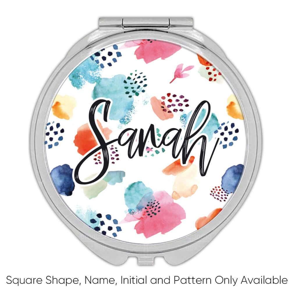 Geschenk Kompaktspiegel: Aquarell Spritzer Wohndeko skandinavisch - Bild 4 von 7