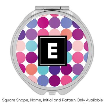 Colorful Circles : Gift Compact Mirror Polka Dots Home Decor Abstract Pattern Shapes Neutral