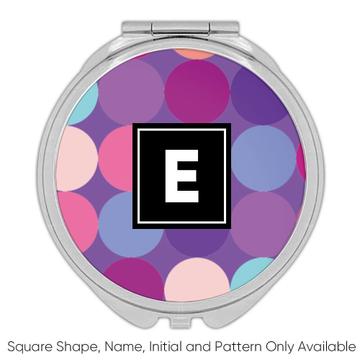 Colorful Circles : Gift Compact Mirror Polka Dots Purple Home Decor