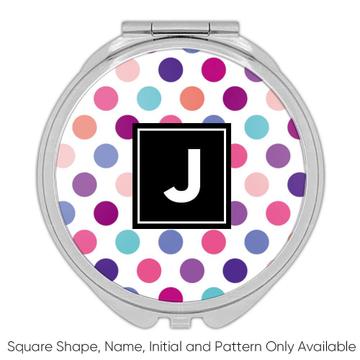 Colorful Circles : Gift Compact Mirror Polka Dots White Home Decor