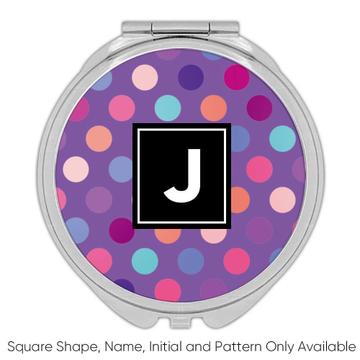 Polka Dots : Gift Compact Mirror Colorful Circles Purple Home Decor