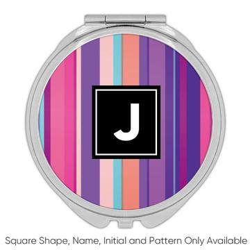 Stripes Modern : Gift Compact Mirror Home Decor Pink Purple Abstract Pattern Shapes Neutral