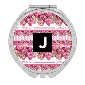 Pink Roses Daisies Pattern : Gift Compact Mirror Seamless Arrangement Sweet Fifteen Sixteen Girl