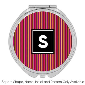Stripes : Gift Compact Mirror Purple Pink Black Home Decor Modern Pattern Abstract