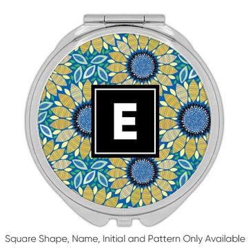 Graphic Sunflower Design : Gift Compact Mirror Pattern Mandalas Home Daisy Decoration Mosaic